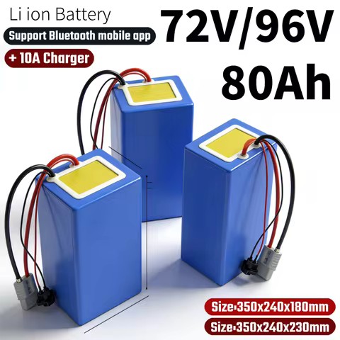 Li ion 72V 96V 80AH Lithium Battery With Bluetooth BMS 20S 26S for 10KW 15KW High Motor Scooter Tric