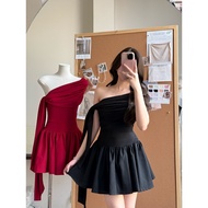 SUMMER | Off-the-Shoulder Tie-Up Elastic Dress Dress Woman Off Shoulder Dress