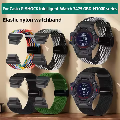 GBD-H1000 Elastic nylon watchband For Casio G-SHOCK Intelligent Sports Watch 3475 GBD-H1000 series M