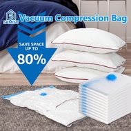 Vacuum Compression Storage Bags - Space-Saving Organizer for Clothes, Bedding, Pillows, Comforters