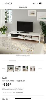IKEA LACK TV bench 160cm – White 白色電視櫃