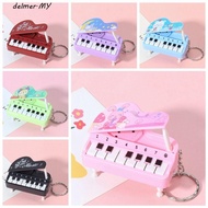 DELMER Mini Electronic Piano Keychain, Bear Rabbit Mini Piano Key Pendant, Cartoon Cat Vertical Anim