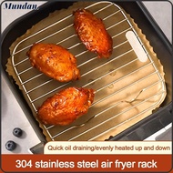 MUNDAN Cooking Rack, 304 Stainless Steel Round Square Air Fryer Rack, Portable With Foot Thicken Gri