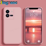 Jingsanc Vỏ Silicone lỏng mềm cạnh thẳng vuông thời trang cho iqoo 10 Pro/10/9 Pro/9/8 Pro/8 vỏ điện