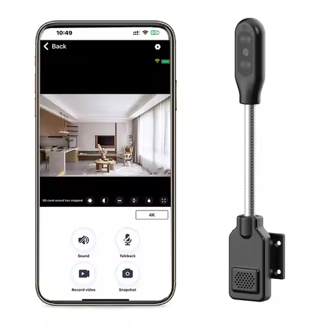 PNZEO Compact Indoor Plug-in Mini Smart Home Security Camera, 4K FHD, IR Night Vision, Motion Detect