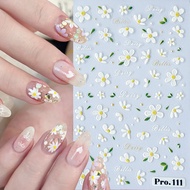 Cute Bee Daisy Flower Nail Stickers Petals Blossom Butterfly Insect Self-Adhesive Manicure Decal DIY
