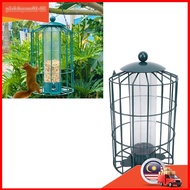 pinkdayone01-SG Caged Bird Feeder for Wild Birds Outside Squirrel Proof Hanging Tube Chewproof Rustp