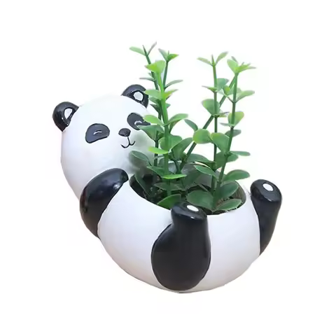 Cute Panda Plant Pot, Animal Succulent Planter, Windowsill Cactus, Balcony Decoration for Girls, Flo