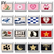 Fashion Homme Casino Poker Chess Snooker Charm Italian Links Fit 9mm Bracelet Stainless Steel Women 