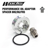 Works Engineering Oil Adaptor Spacer - Subaru BR-Z BRZ / Toyota GT86 / Honda Civic FC