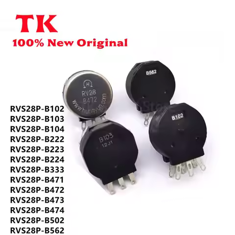 TK 5Pcs Single Potentiometer RVS28P-B102 RVS28P-B103 RVS28P-B104 RVS28P-B222 B223 RVS28P B224 ETC 10