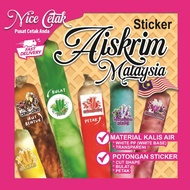 STICKER AISKRIM MALAYSIA VIRAL 2024 (KALIS AIR -WHITE BASE & TRANSPARENT)