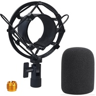 AT2020 Shock Mount with Windscreen, Shock Mount Stand with Foam Pop Filter for Audio Technica AT2020