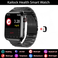 2023 New Blood Sugar Smart Watch Men Health Blood Lipid Uric Acid Monitor ECG+PPG Sport Watch Smart Bluetooth Call Smartwatch