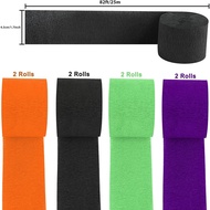 Halloween Crepe Paper Streamers 8Rolls 656FT Halloween Party Decorations Supplies Halloween Orange P