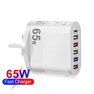 65W USB Fast Charger 6 Ports Wall Charger Power Adapter For Samsung Quick Charge 3.0 Phone Charger