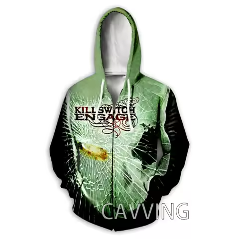 CAVVING 3D Print Killswitch Engage Rock Zipper Hoodies Zip Up Hooded Sweatshirt Harajuku Hoodie Hip 