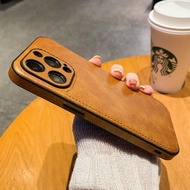 Vintage Leather Shockproof Case for iPhone 17 16 15 14 13 12 11 Pro MAX XS XR 7 8 Plus 16 Plus 14 Pr