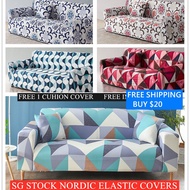 SG STOCK*1/2/3/4 Seater Sofa  Cover  Sofa Cover Protector L shape sofa cover  Free 1 pillow cover