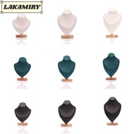 LAKAMIRY Necklace Display Rack, Suede Wooden Jewelry Storage Rack,   Show Display Model Necklace