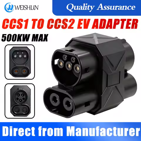 CCS1 to CCS2 Fast Charging Adapter 500A 500kW 1000V EV Connector for Electric Vehicle CCS1 Charger t