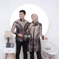 KEMEJA Batik Couple (Dress DuaPutri) - Baju Batik Couple Batik Tunic Modern Couple Clothing Set Jumbo Long Sleeve Batik Shirt Ready Uniform