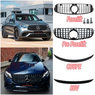 MERCEDES BENZ GLC SUV COUPE X253 C253 GLC63 GRILLE GT CHROME BLACK WING SPOILER BODY KIT ACCESSORIES
