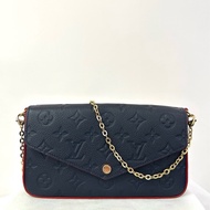 LV藍色壓紋紅邊三合一