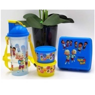 *Ready stock*Tupperware Upin Ipin Beverage Set Family Tumbler with Strap (1) 400ml / Snack Cup (2)110ml/Sandwich Keeper