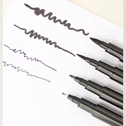 4pc Waterproof Calligraphy Brush Pen Practice Font Set Signature Art Markers pen Stationery Office S