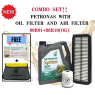 Petronas Syntium 800 10W-40 Semi Synthetic Engine Oil+ Perodua Oil Filter+ Air Filter