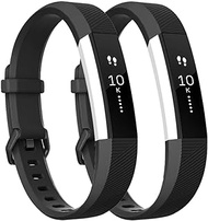 Tobfit 2 Pack Sport Bands Compatible with Fitbit Alta Bands/Alta HR/Ace, Soft TPU Replacement Wristbands for Women Men