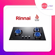 RINNAI RB-93TG 3 BURNER HYPER FLAME GLASS GAS HOB