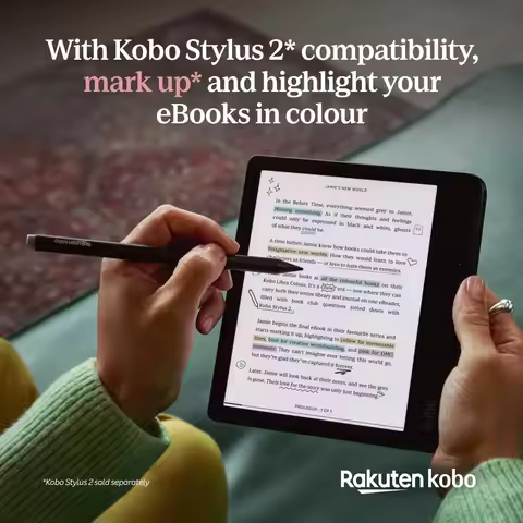 7” Kobo Libra Colour | eReader | Glare-Free Colour E Ink Kaleido™ 3 Display | Dark Mode Option | Aud