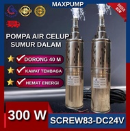 MAXPUMP Pompa Celup Screw Sekrup Pump DC 12V DC 24V Mesin Pompa Sedot Air Celup Dalam Sumur bor 3inc