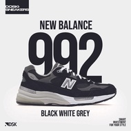 New Balance 992 Black White Grey Made in USA 100% Original Sneakers Casual Pria Wanita Sepatu Origin