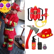 Firefighter Uniform Kids Halloween Cosplay Costumes Carnival Party Kids Children Sam Fireman Role Clothing Suit Boy Performance