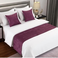 bantal sofa bed runner hotel bed scarf syal tempat tidur modern merah - ungu runner 210x50