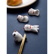 Kitchen Chopstick Pillow Japanese Cute Chopstick Holder Creative Household Cat Shape Ceramic Tablewa