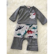 🔥READYSTOCK🔥GREY KELABU BABY BOY ROMPER BAJU MELAYU SAMPIN 3M 6M 9M
