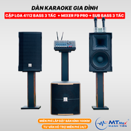 Dàn Karaoke Cao Cấp Gia Đình - [ Cặp Loa 4112 Bass 3 Tấc Mixer F9 Pro Sub Nhật Bass 3 Tấc ] - Kèm 2 