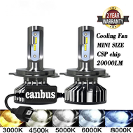 2PCS 20000LM 4500K 6000K 8000K 3000K HB3 HB4 9005 9006 H3 H1 H7 H4 H11 9012หลอดไฟ Canbus หลอดไฟ Led 