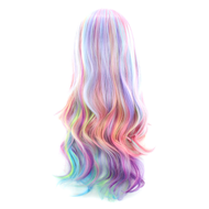Colorful Rainbow Wig European & American Cosplay Wig Wavy Curly Wigs Cute Girl Daily Party Wig