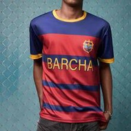 Men's Blue Chainmail Short Sleeve Anime Munich Football Jersey, Unisex Anime Football Jersey, BARCHA
