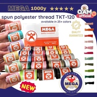 MEGA Sewing Thread  100% Spun Polyester TKT-120 1000 meters