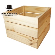 (New)Large Wood Storage Crate/Kotak Kayu Pine Besar/Pine Wood Crate Storage Container/Big Wood Stora