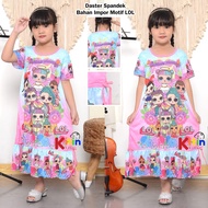 LYD JUMBO - Daster Terusan Tunik Anak Spandek Import Printing Frozen/Poni/Kitty/Unicorn/LOL/Princess