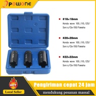 18 mm 20mm 22mm Alat Clutch Motorcycle Lock Spanner Motorbike Nut Socket Wrench Remove Tools Set for
