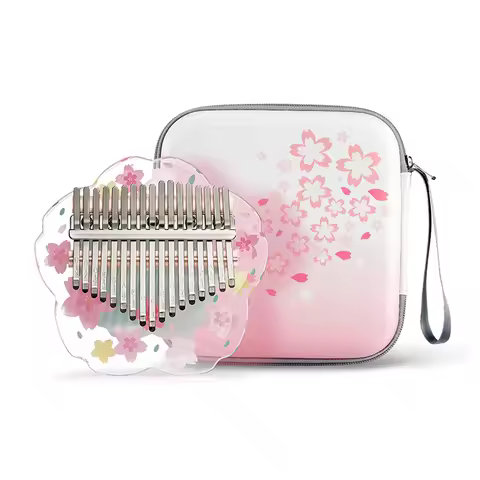 Hluru 17 key Acrylic Kalimba 21 key Thumb Piano Glow-in-Dark Finger Piano Transparent Mbira Girl Gif