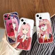 iPhone 5 5S SE 6 6s 7 8 X XS XR 11 12 13 Mini 14 Plus 15 Pro Max Soft Case 2AS anime girl zero two